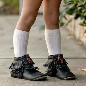 Duchess & Fox Trailblazer Fringe Leather Boots Toddler Handmade Boho Moccasins